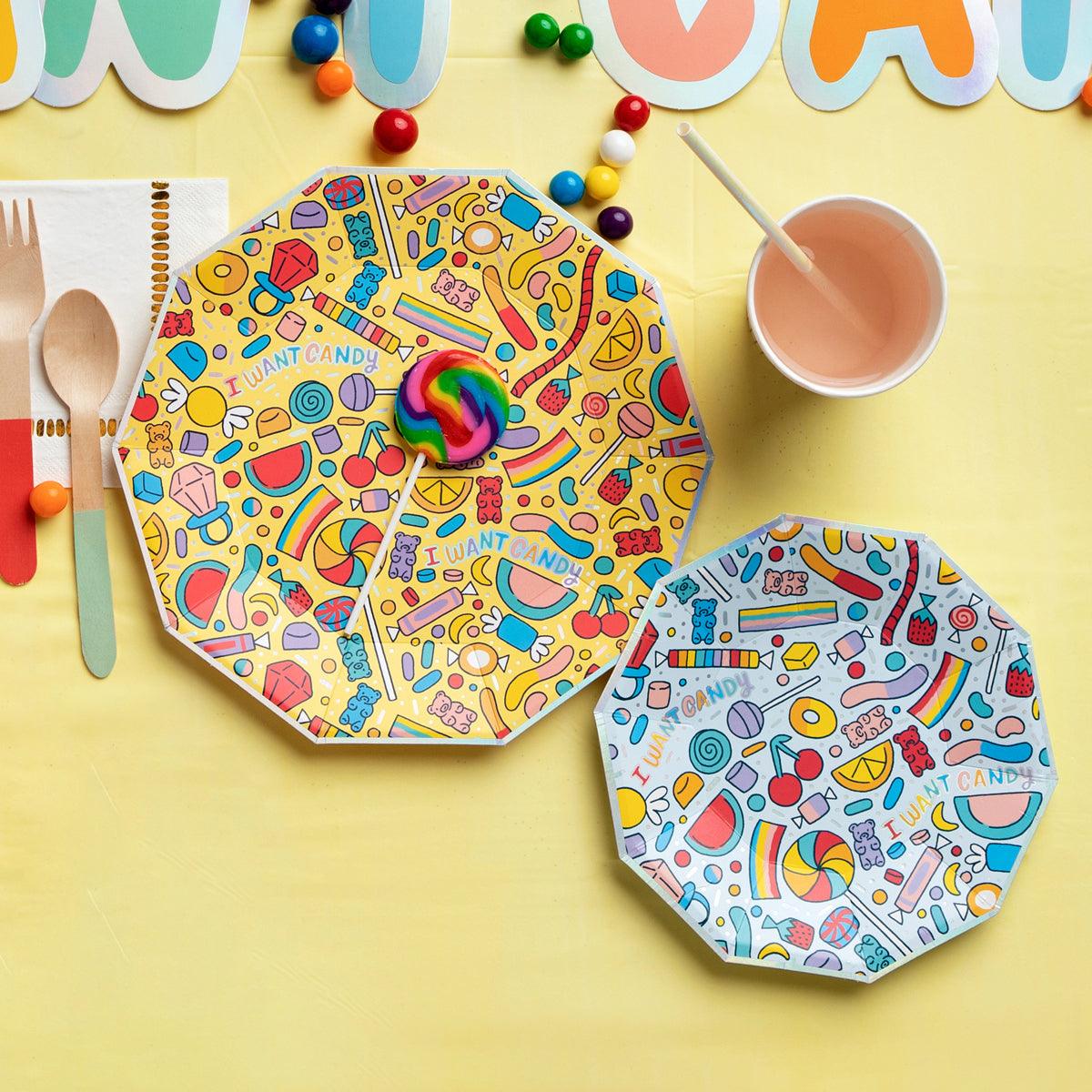 I Want Candy Small Plates (10 per pack) | Amazing Pinatas