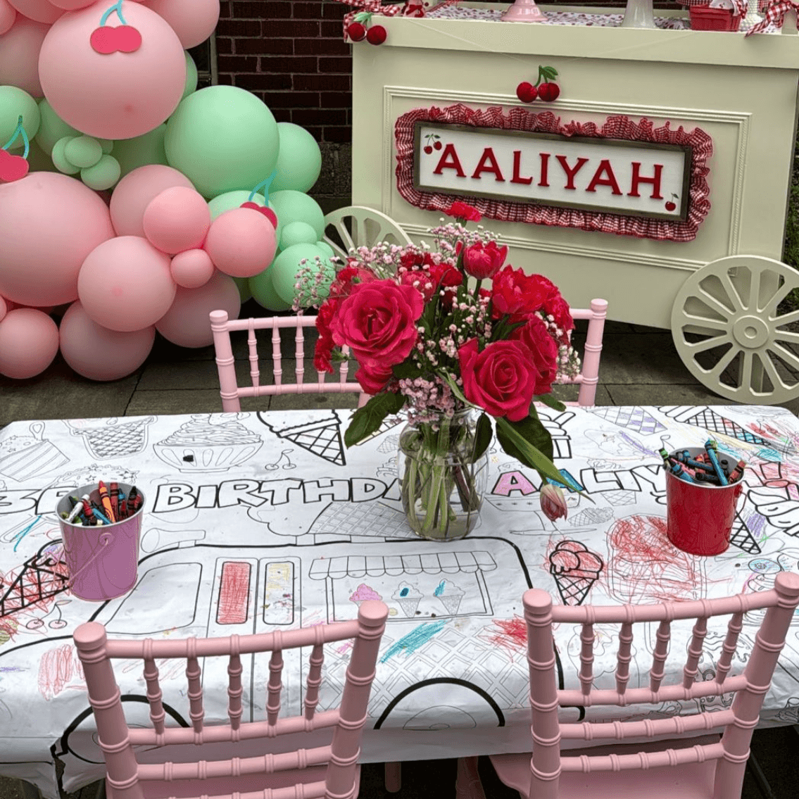 Ice Cream Coloring Activity Table Cover | Amazing Pinatas