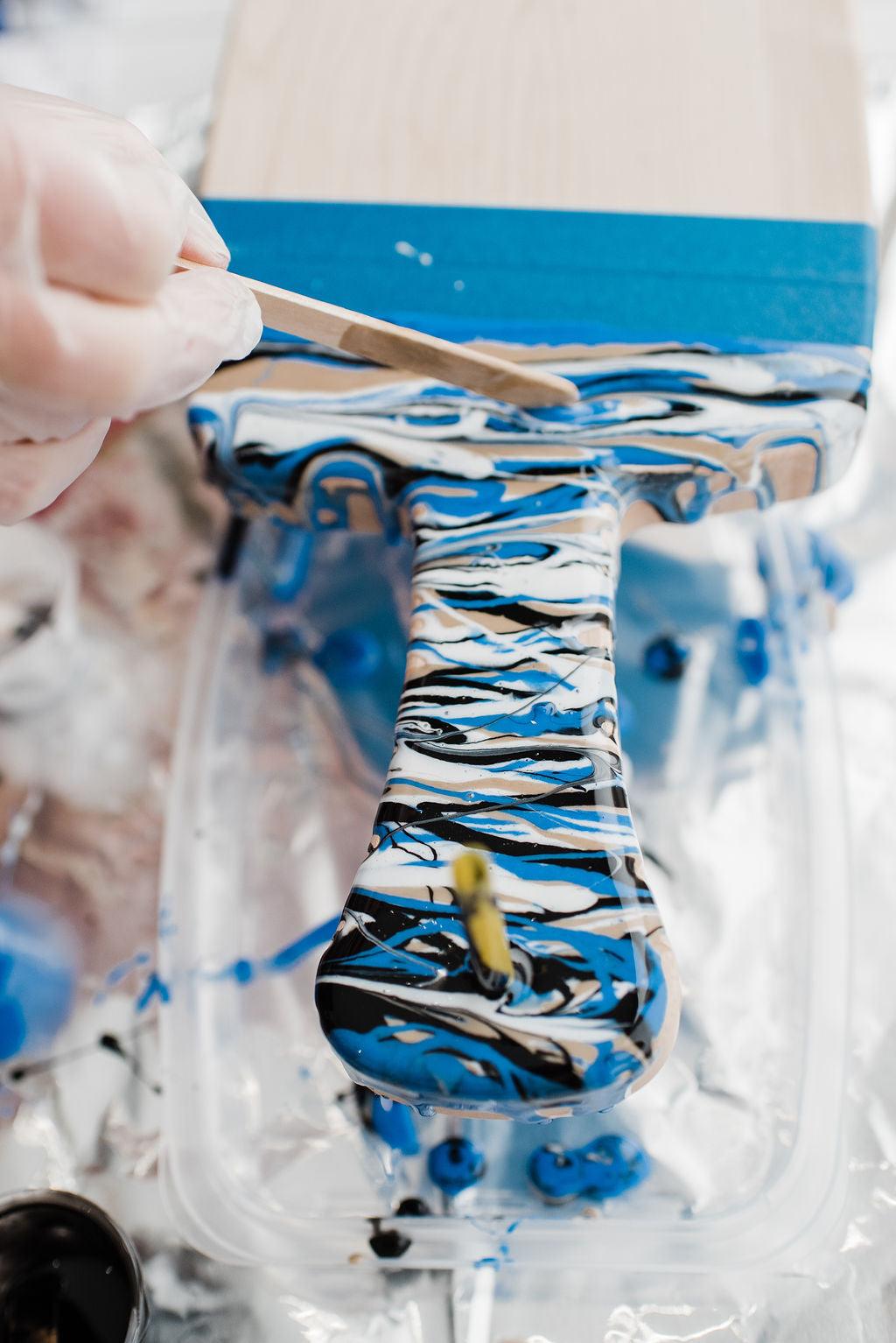 Marbled Resin Wood Board | Amazing Pinatas