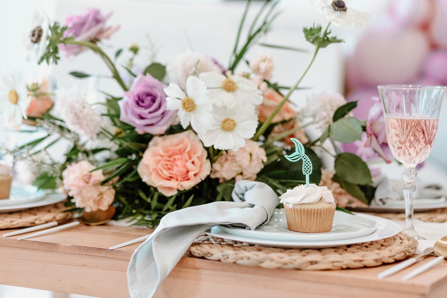 Mermaid Acrylic Cupcake Toppers, Pack of 12 | Amazing Pinatas