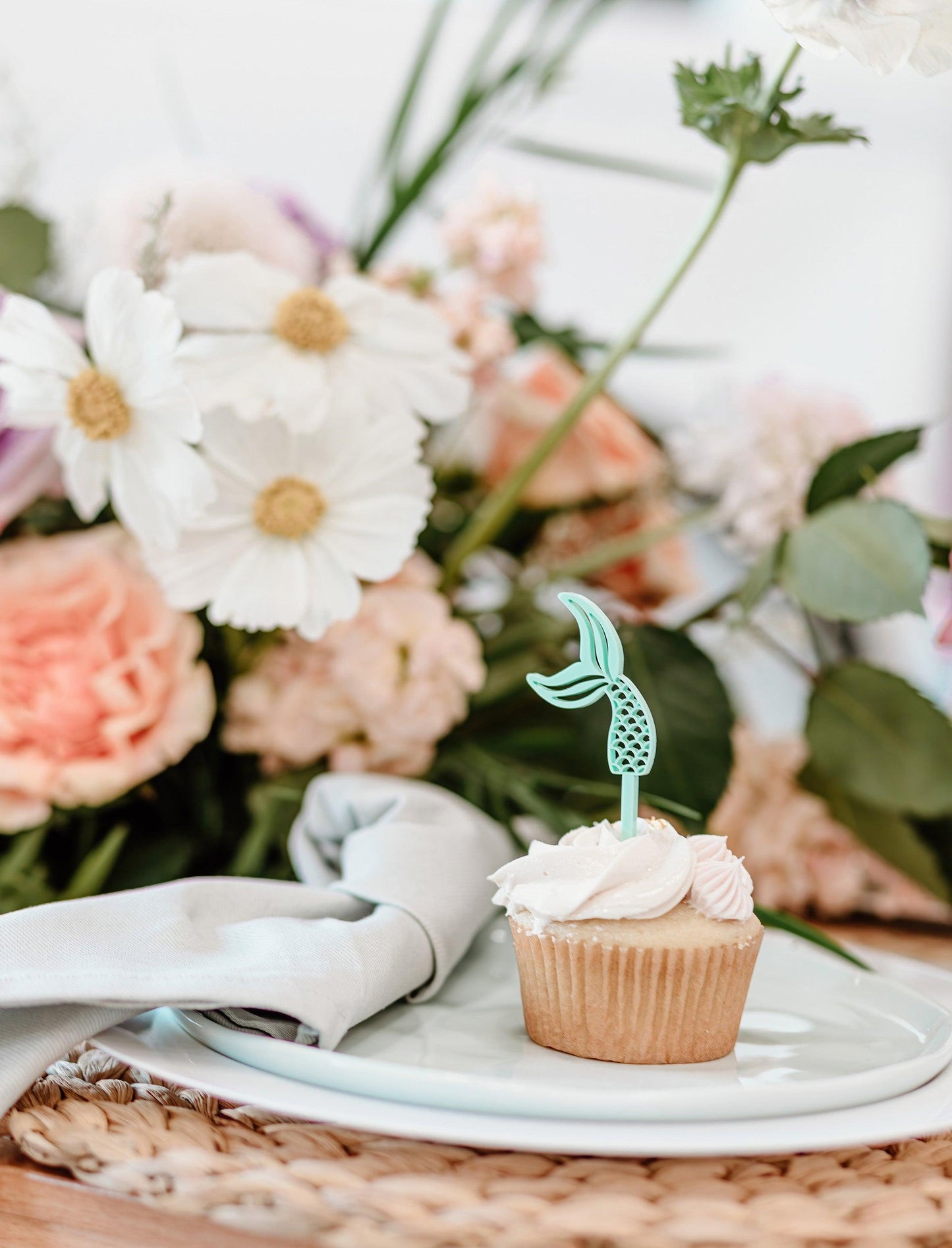 Mermaid Acrylic Cupcake Toppers, Pack of 12 | Amazing Pinatas