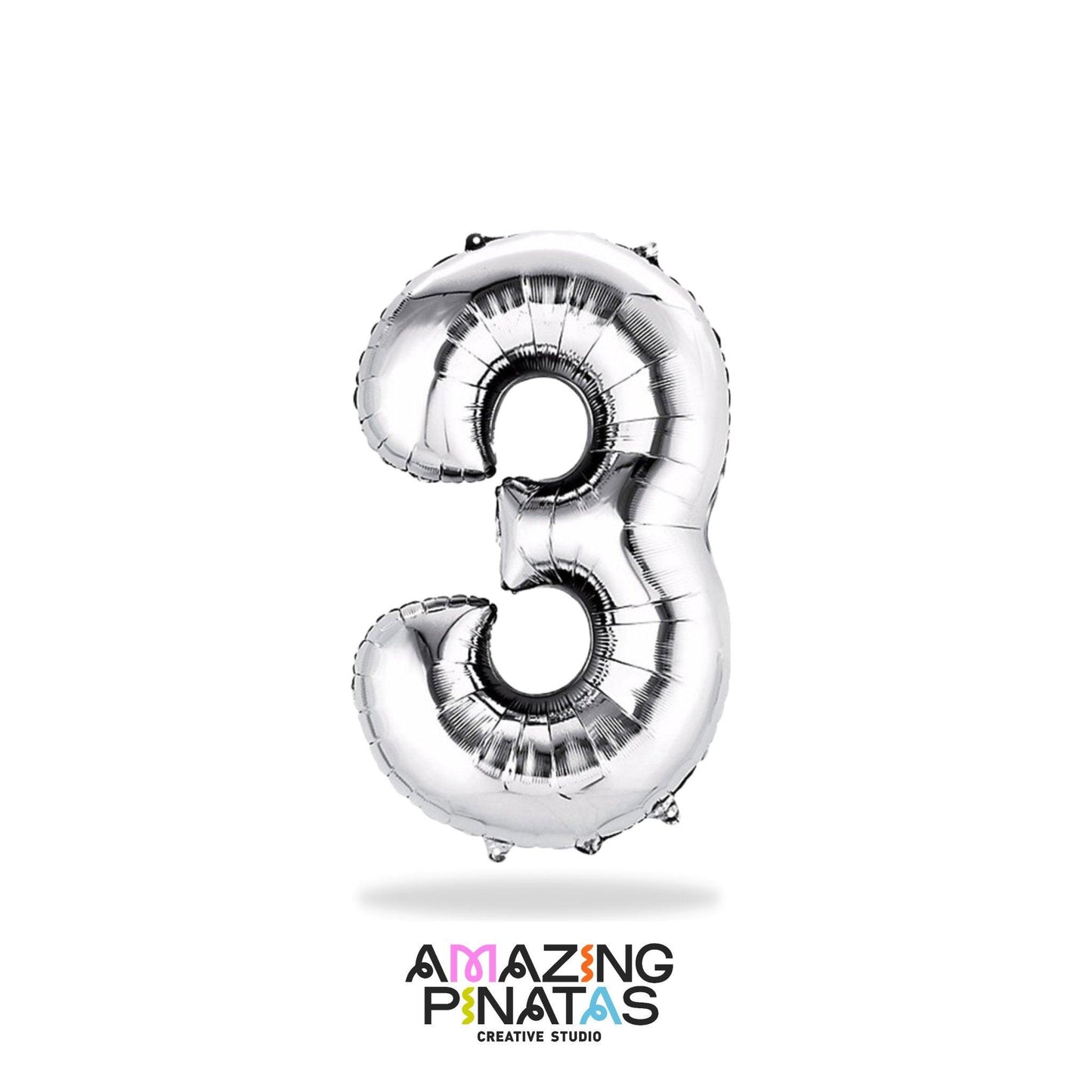 Metallic Silver Number Mylar Foil Balloons 34 Inch | Amazing Pinatas