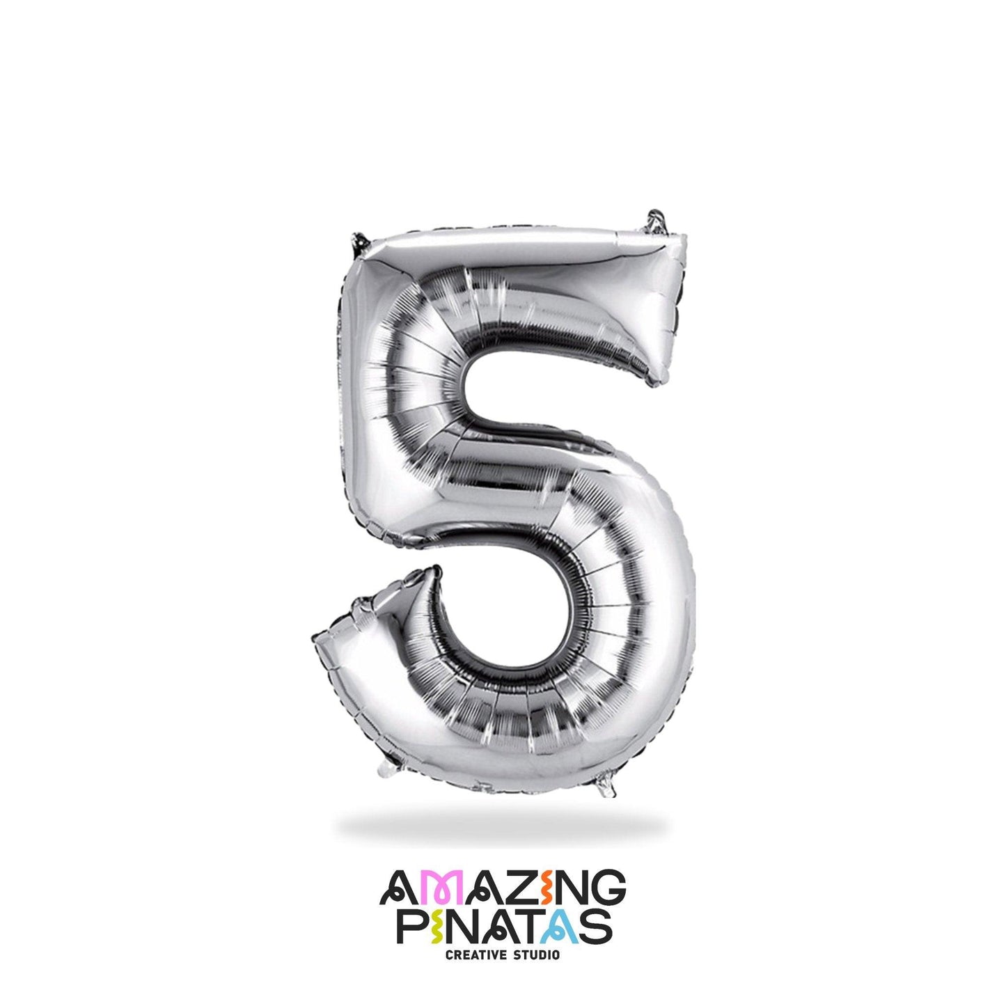 Metallic Silver Number Mylar Foil Balloons 34 Inch | Amazing Pinatas
