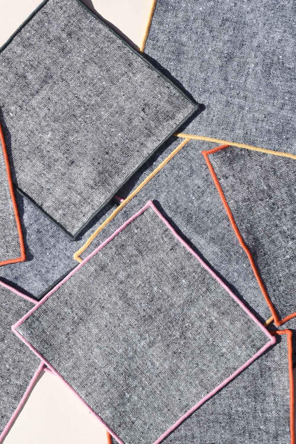 Rainbow Chambray Cocktail Napkins | Set of 4 | Amazing Pinatas