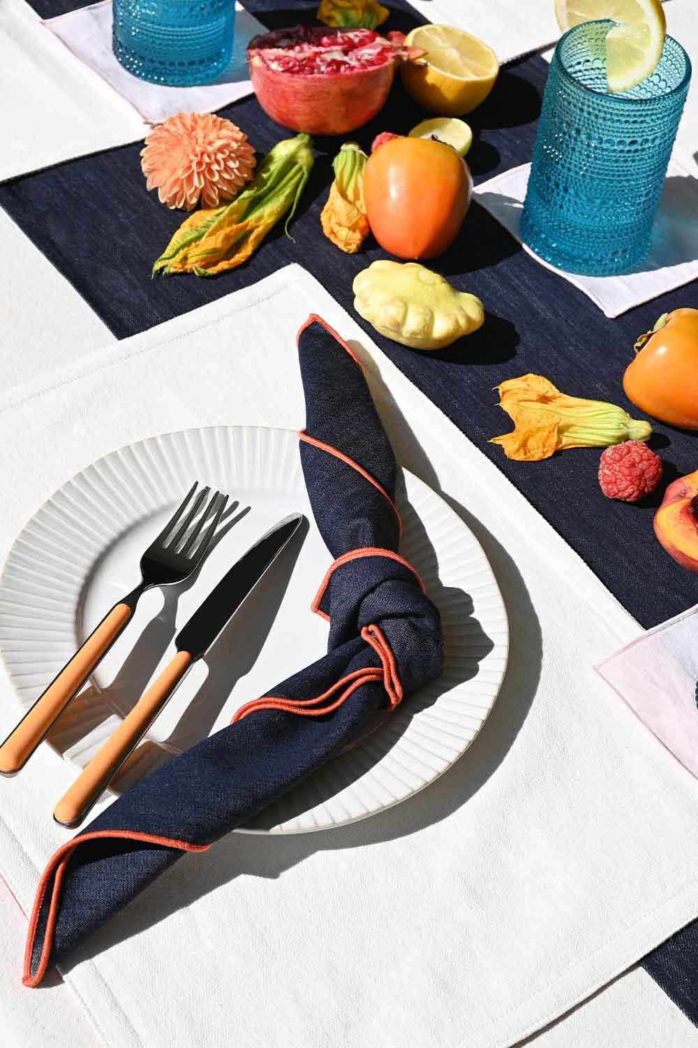 Rainbow Denim Napkins | Set of 4 | Amazing Pinatas