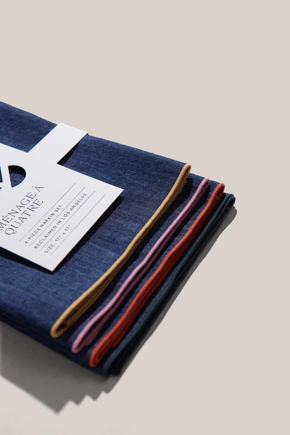 Rainbow Denim Napkins | Set of 4 | Amazing Pinatas