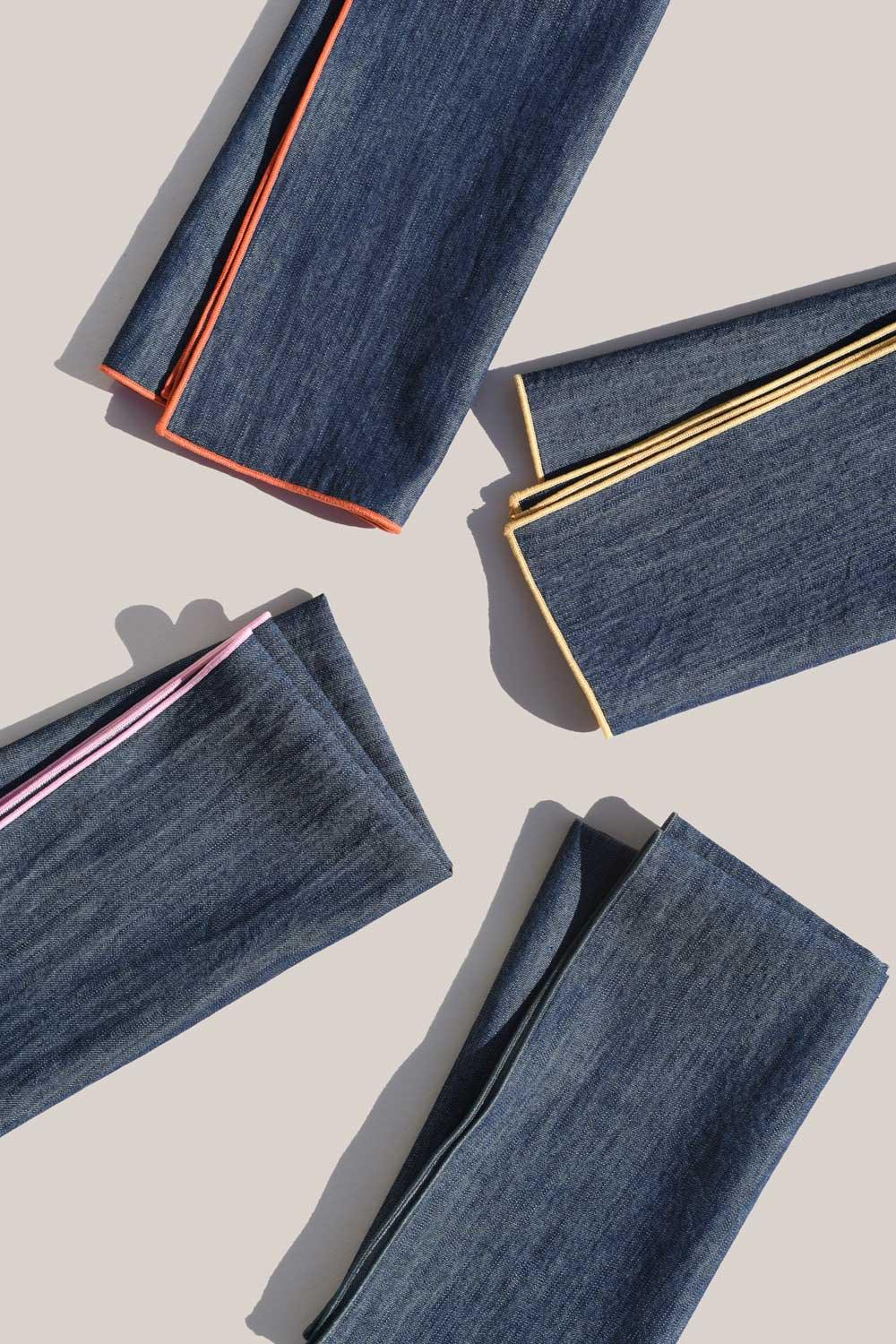 Rainbow Denim Napkins | Set of 4 | Amazing Pinatas