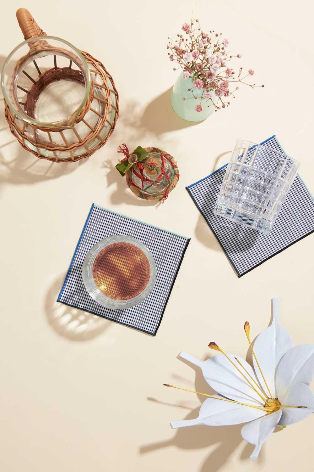 Retro Gingham Cocktail Napkins | Set of 4 | Amazing Pinatas