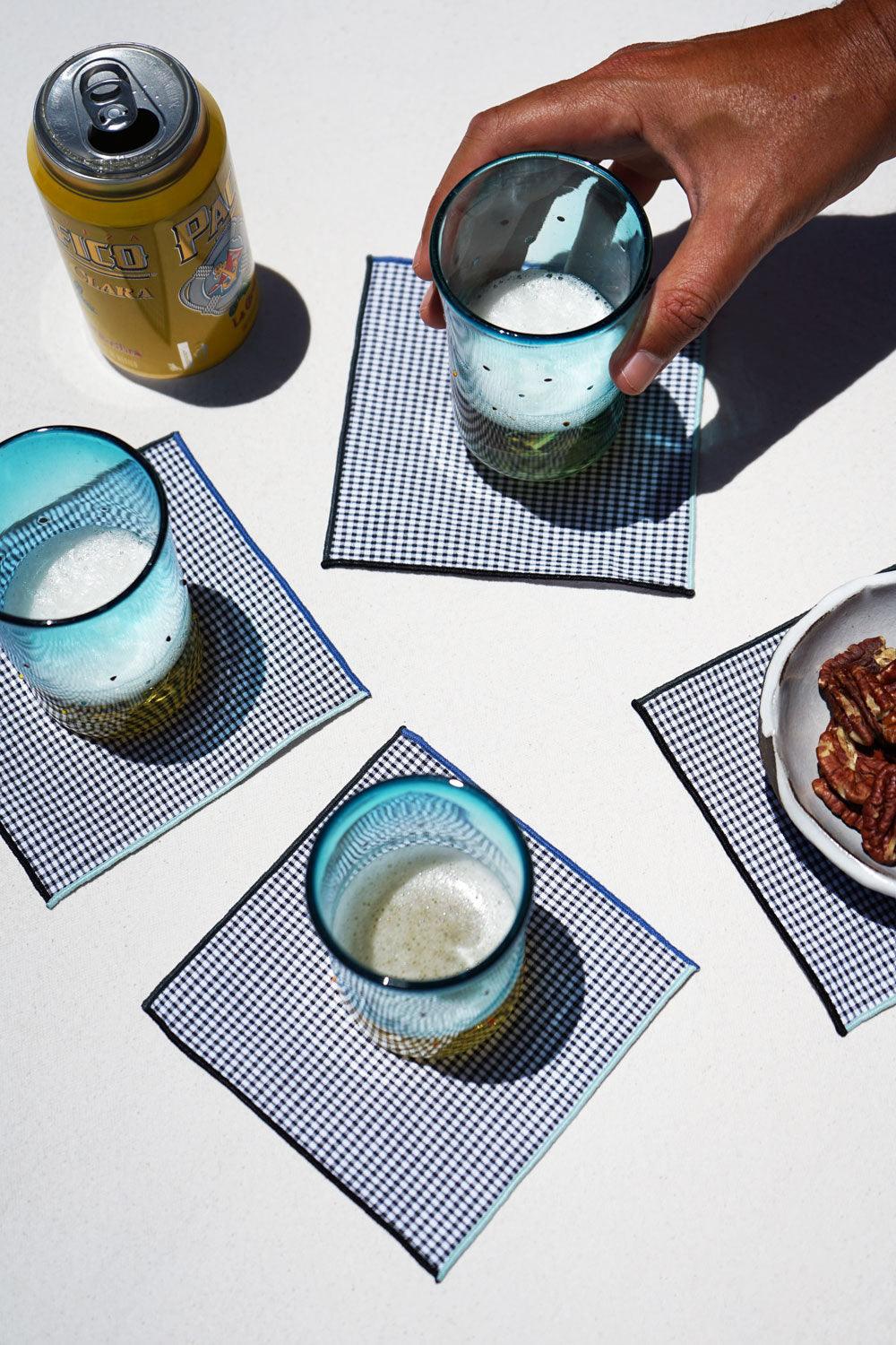 Retro Gingham Cocktail Napkins | Set of 4 | Amazing Pinatas