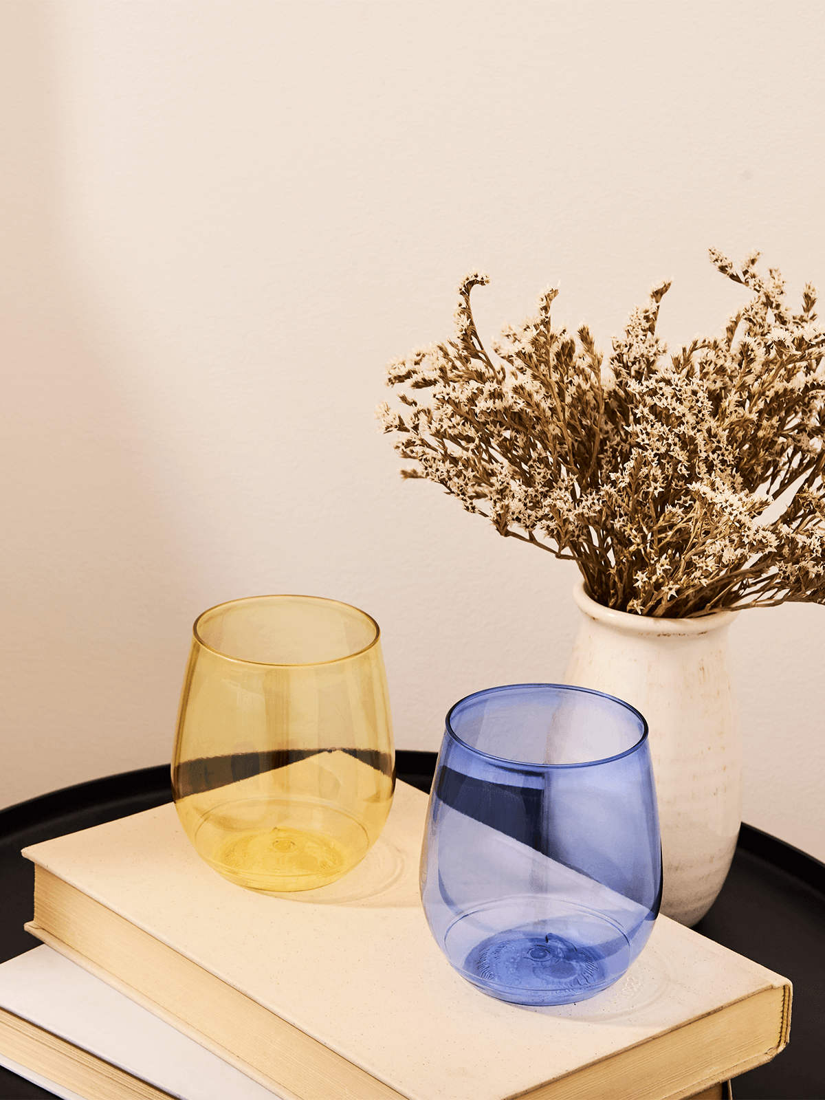 Stemless Wine Glasses Set 14oz | Color Set | Amazing Pinatas