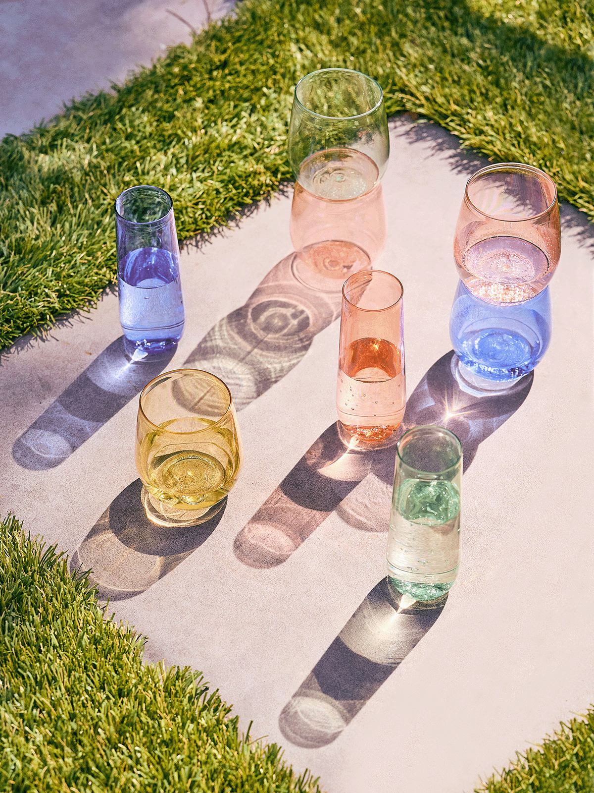 Stemless Wine Glasses Set 14oz | Color Set | Amazing Pinatas
