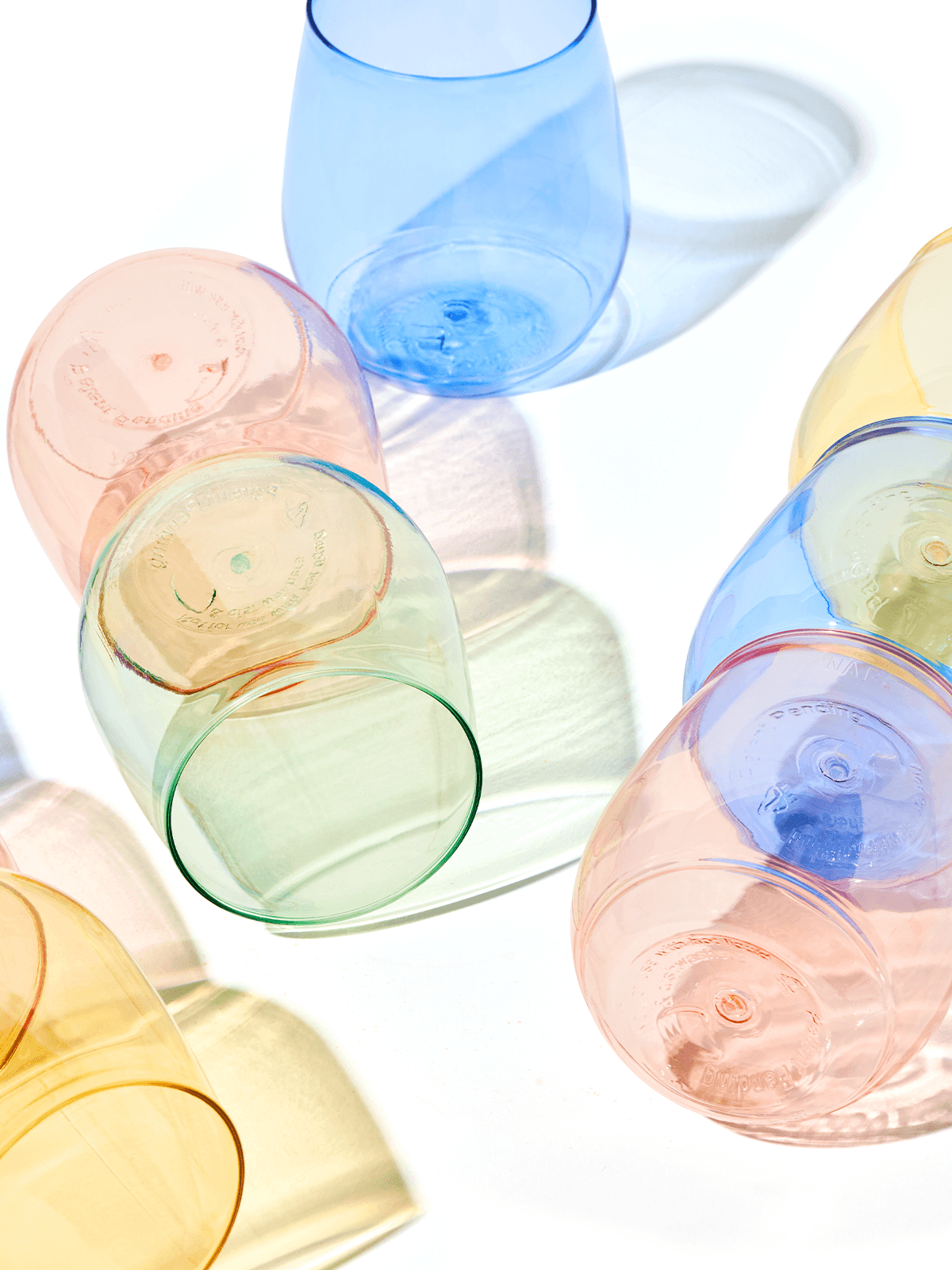 Stemless Wine Glasses Set 14oz | Color Set | Amazing Pinatas