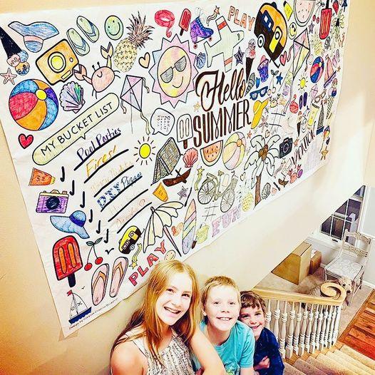 Summer Bucket List Coloring Activity Table Cover | Amazing Pinatas