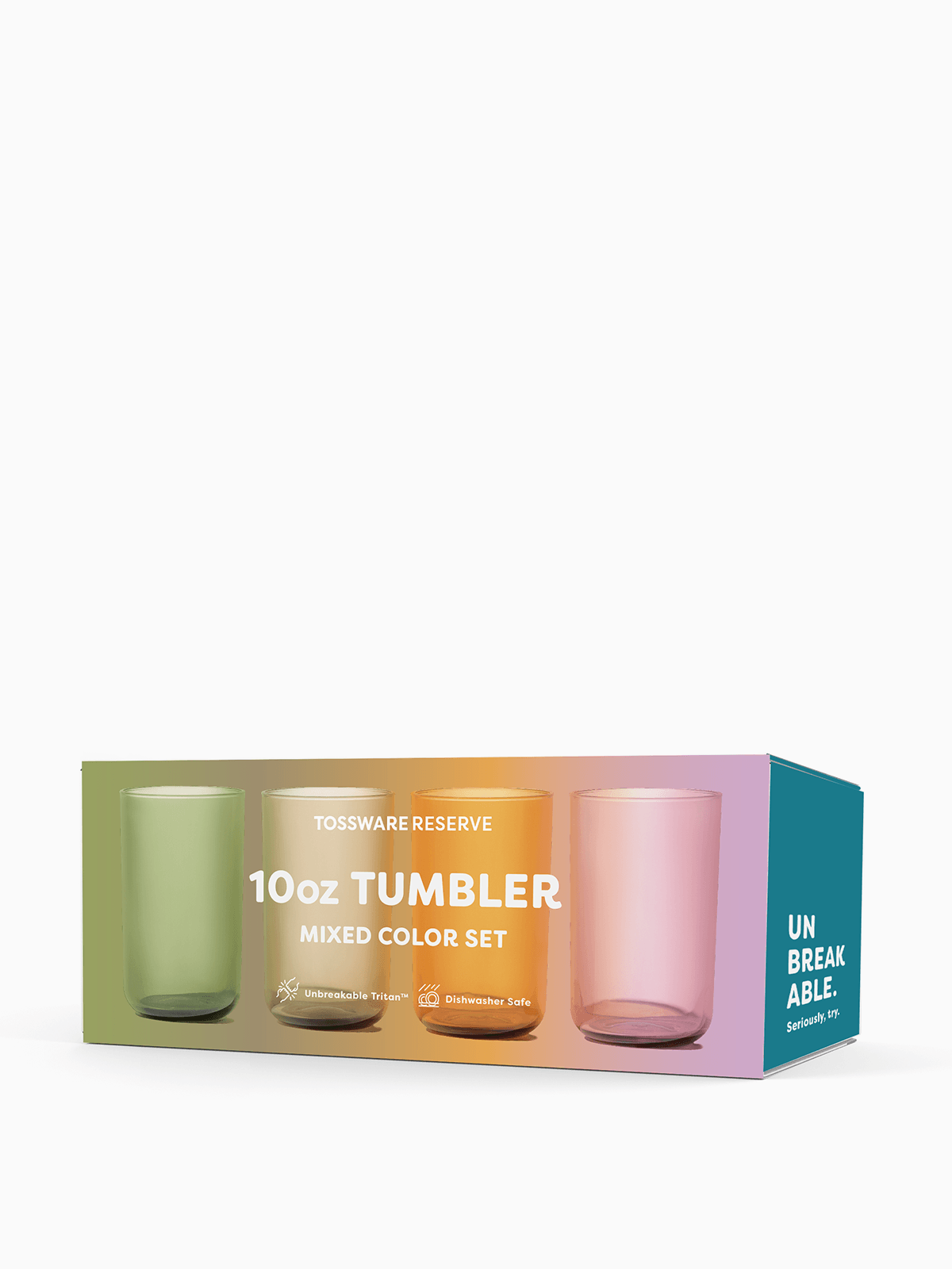 Tumbler Tritan™ RESERVE Copolyester Glasses Set 10oz | Mixed Color Set | Amazing Pinatas