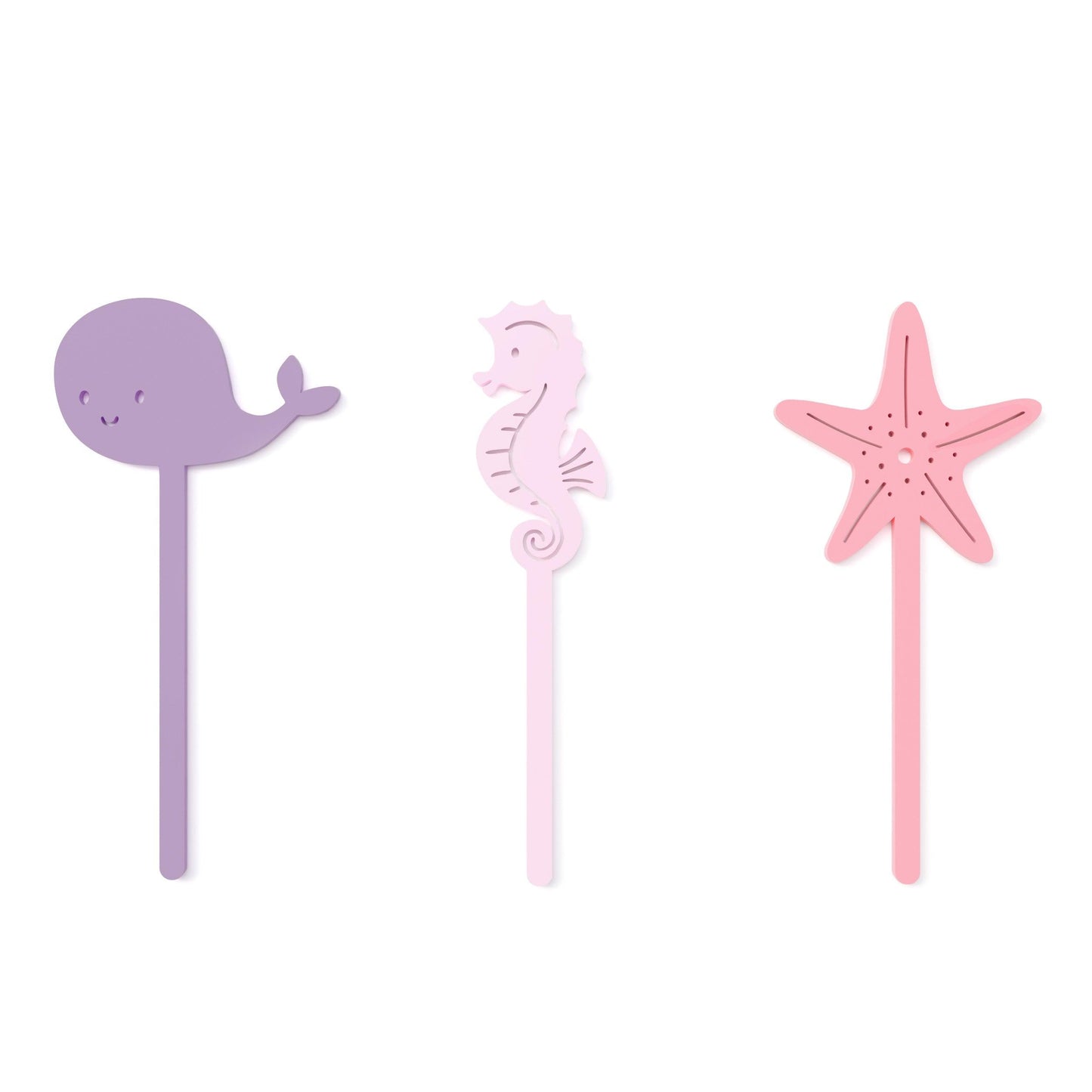 Under the Sea Baby Girl Acrylic Cupcake Toppers, Pack of 12 | Amazing Pinatas