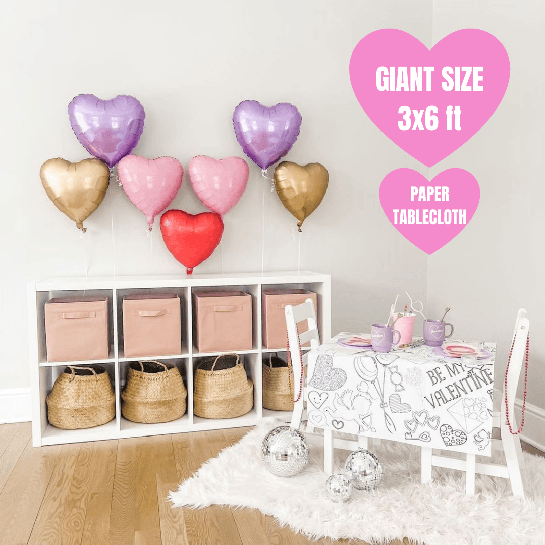 Valentines Coloring Activity Table Cover | Amazing Pinatas