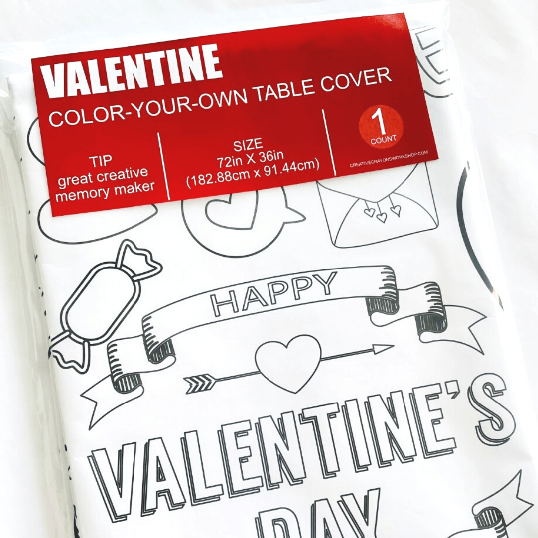 Valentines Coloring Activity Table Cover | Amazing Pinatas