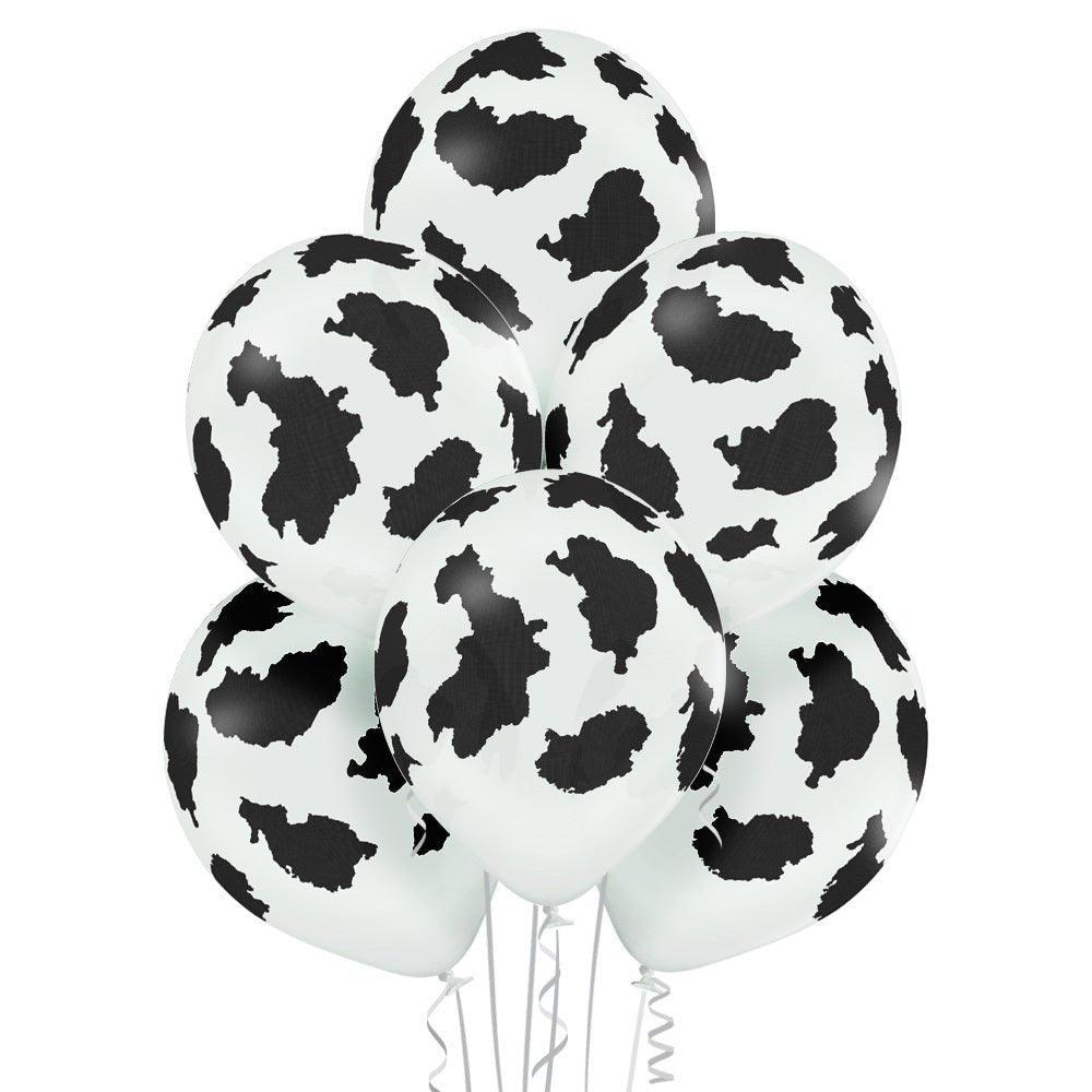 12" Ellie's Cow Print Latex Balloons (12 Count) | Amazing Pinatas 