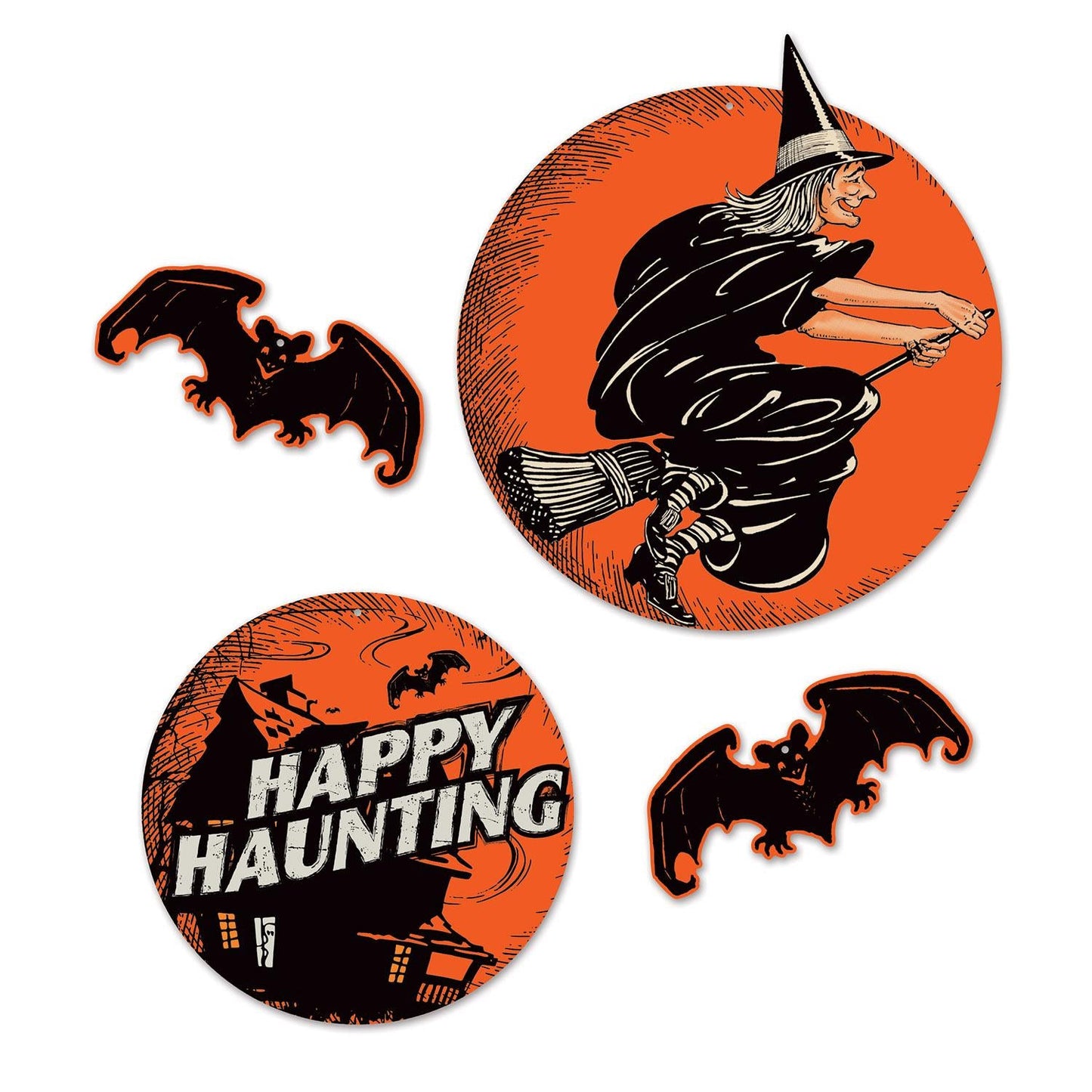 18.25 Inch Vintage Halloween Cutouts (4 per Package) | Amazing Pinatas 