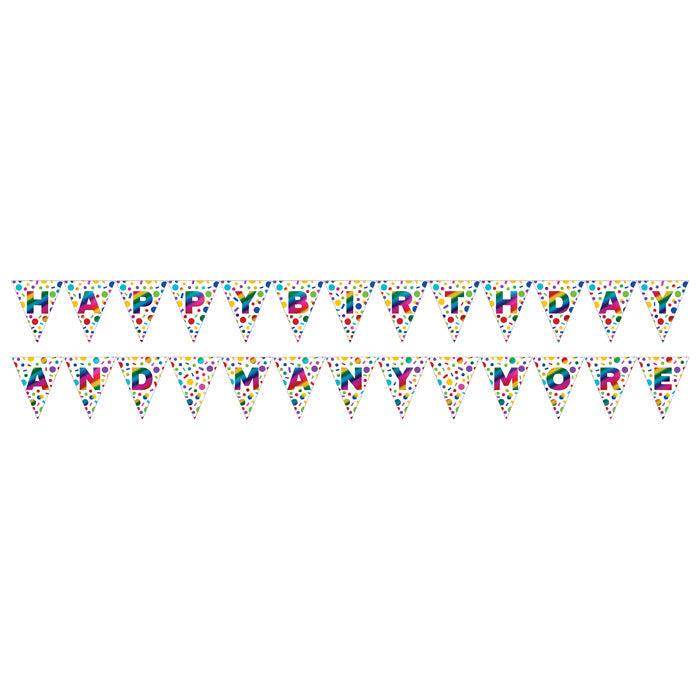 2-Sided Pennant Banner, Rainbow Foil Birthday | Amazing Pinatas 