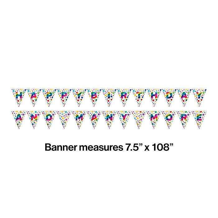 2-Sided Pennant Banner, Rainbow Foil Birthday | Amazing Pinatas 