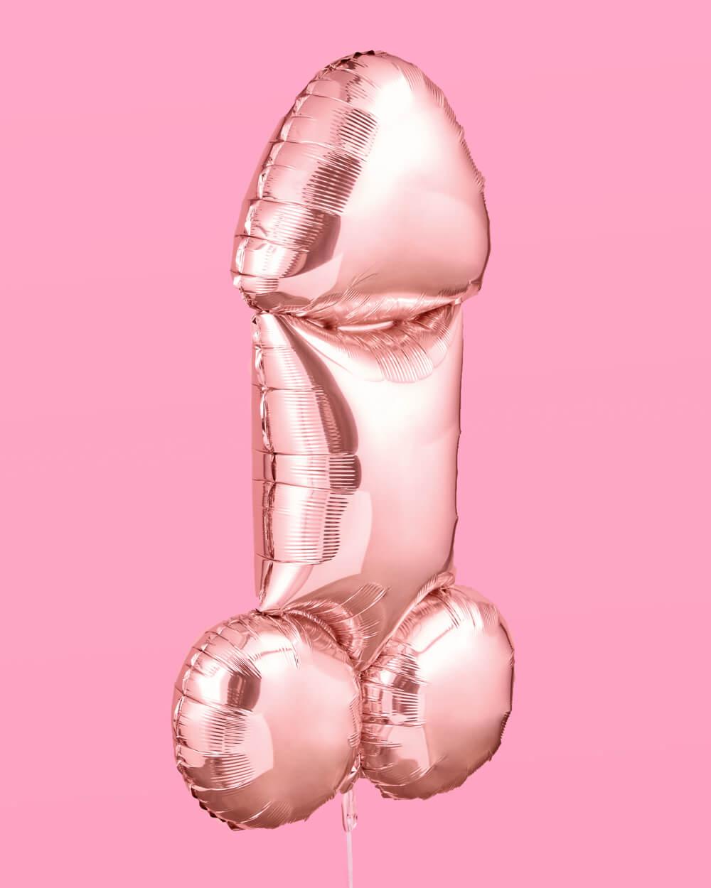 XL Penis Balloon - 40" rose gold foil balloon