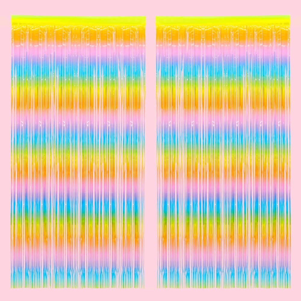 Pastel Party Curtain - rainbow foil curtain