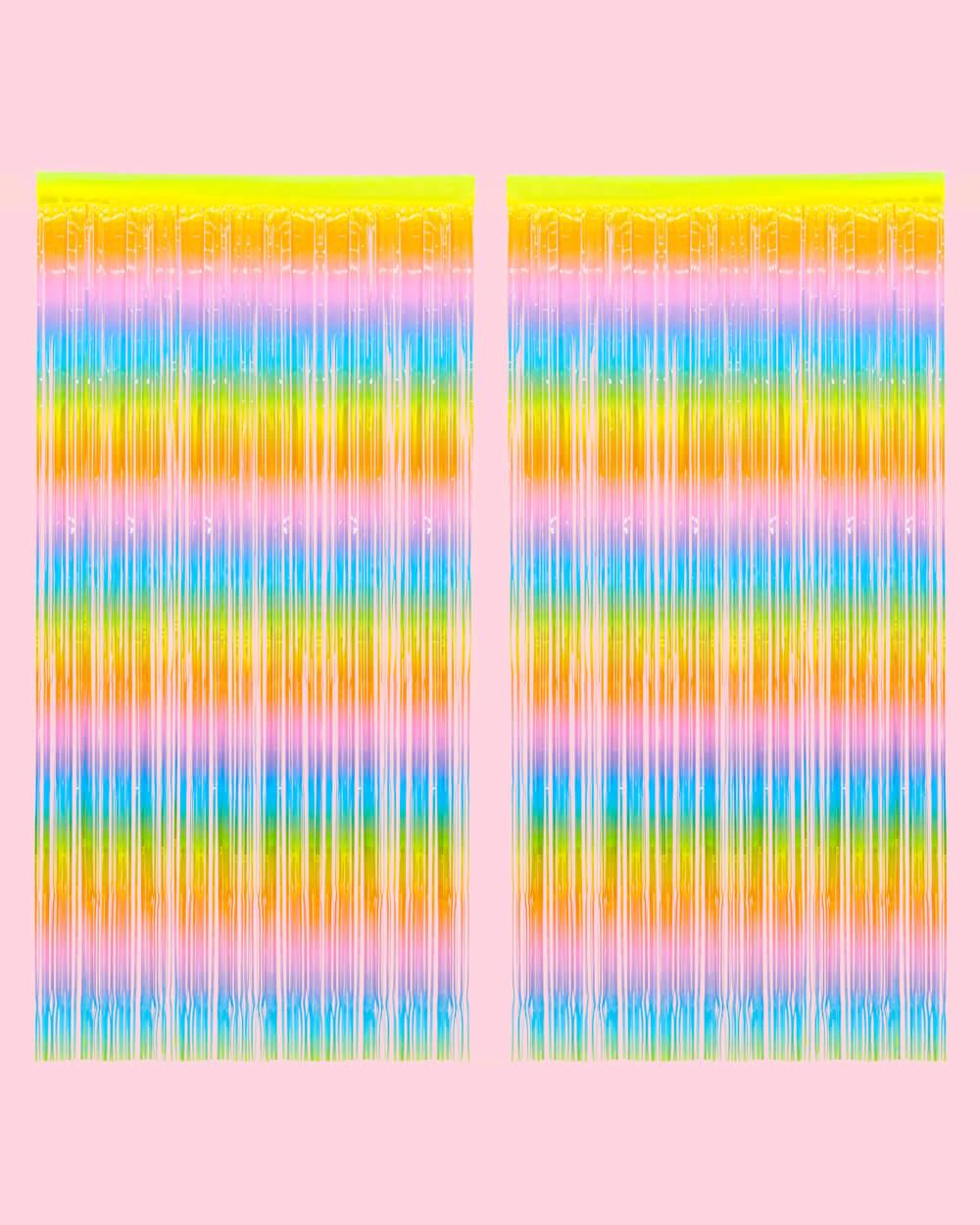 Pastel Party Curtain - rainbow foil curtain