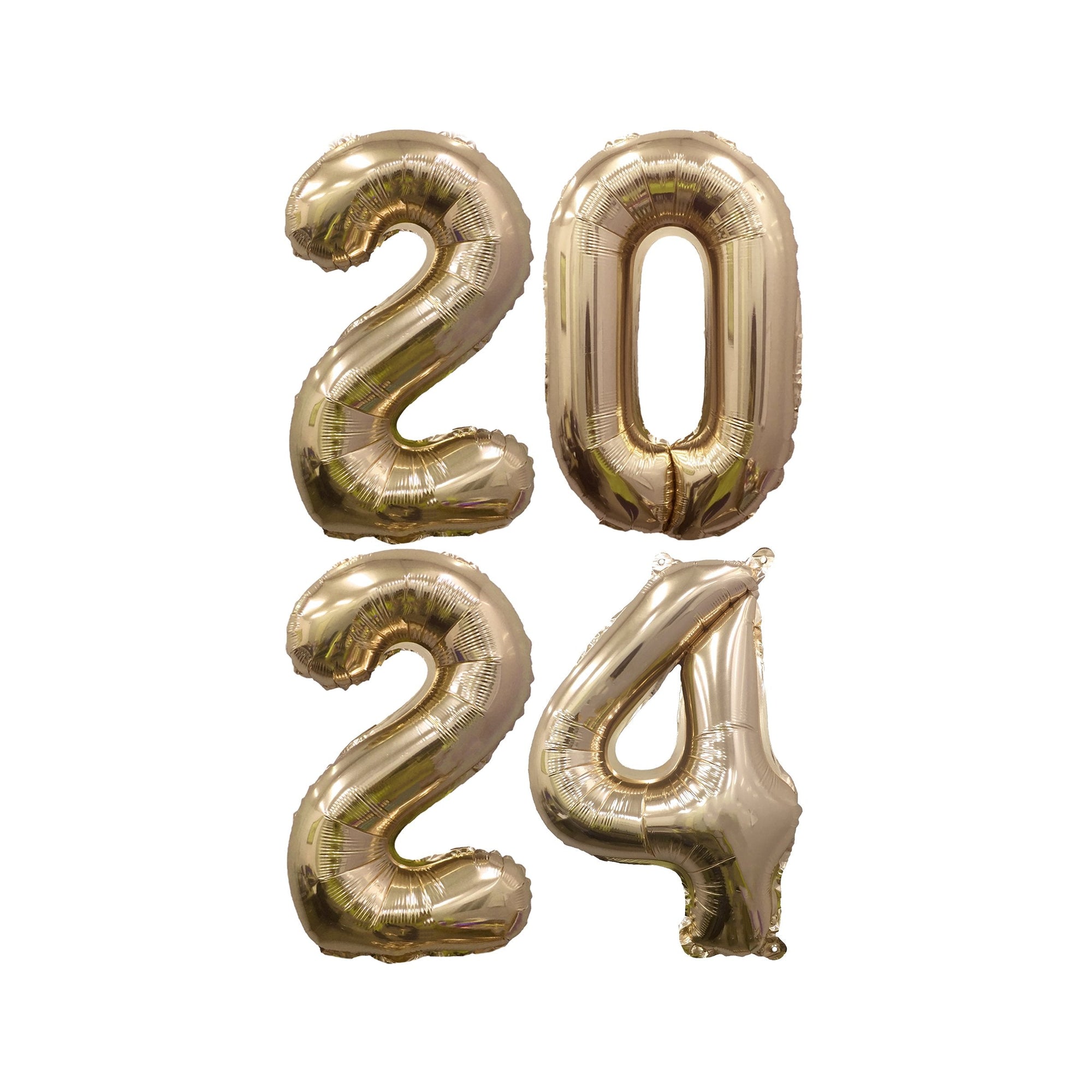 32" Ellie's 2024 Gold Mylar Number Balloons (4 Count) | Amazing Pinatas 