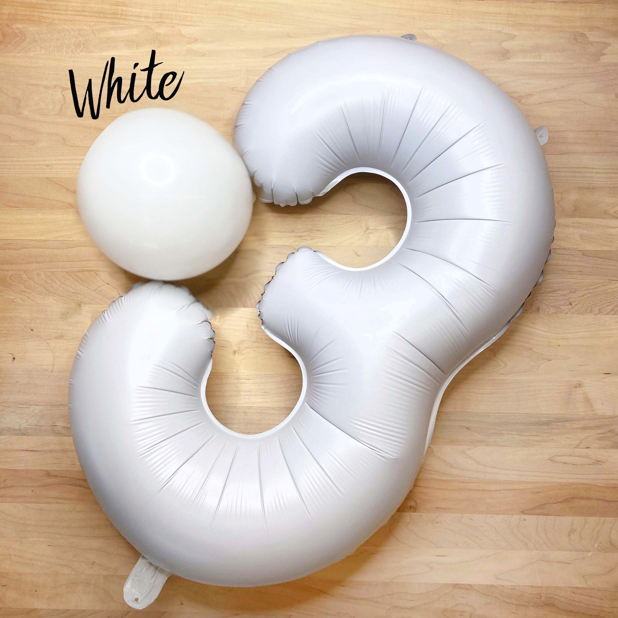 32" Ellie's White Mylar Number Balloons (1 Count) | Amazing Pinatas 