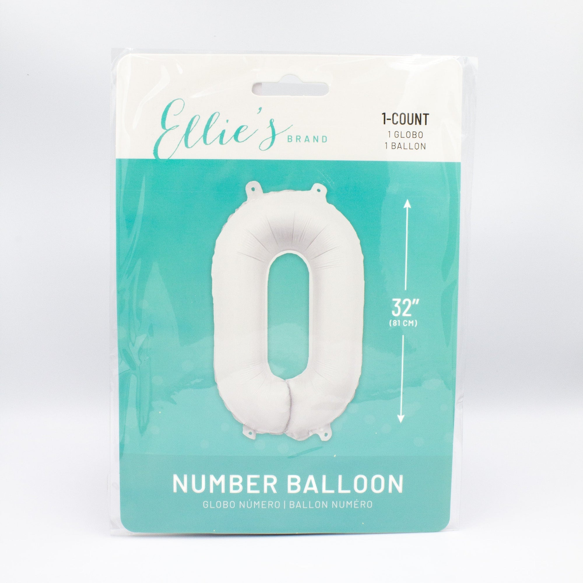 32" Ellie's White Mylar Number Balloons (1 Count) | Amazing Pinatas 