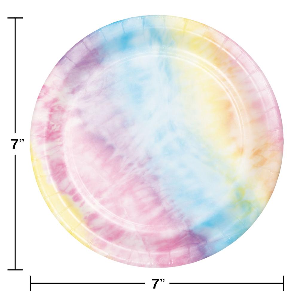 Tie Dye Party Dessert Plate (8/Pkg)