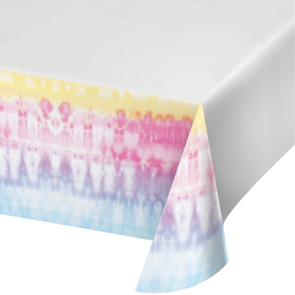 Tie Dye Party Paper Tablecover Border Print, 54" X 102" (1/Pkg)