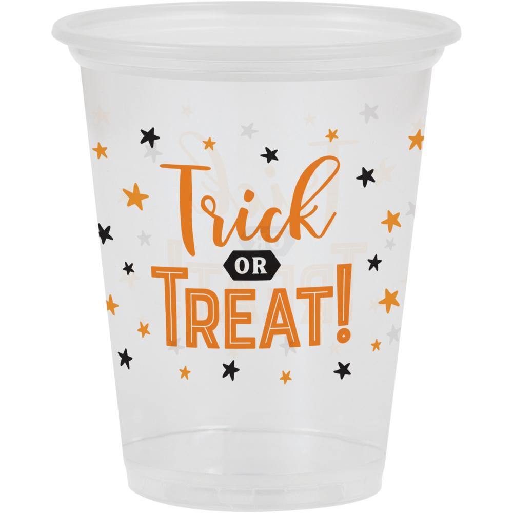 16Oz Plastic Cup, Clear, Halloween, 8 ct