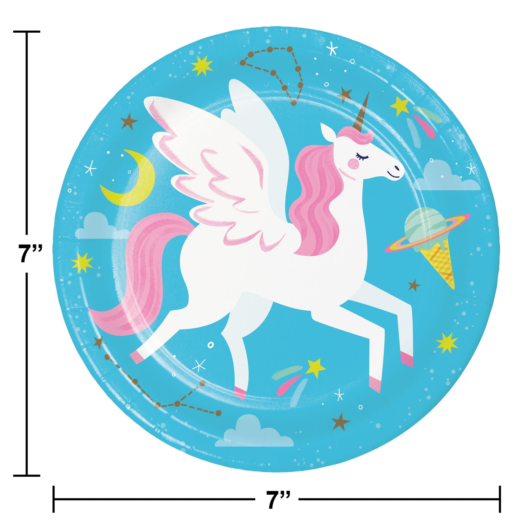 Unicorn Galaxy 7 Inch Dessert Plate (8/Pkg)