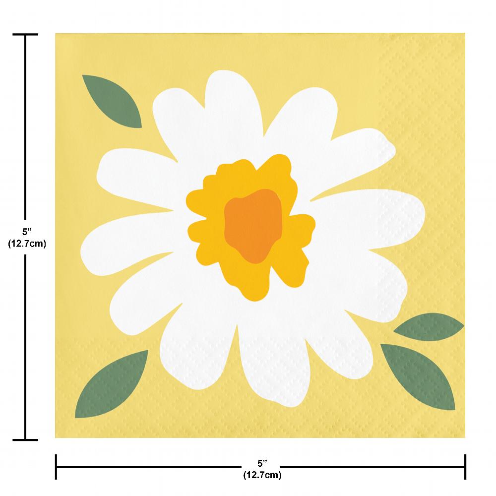 Sweet Daisy Beverage Napkin (16 per Pkg)