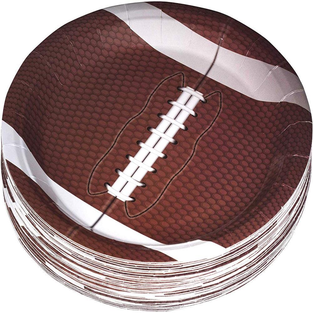 Football Themed 7" Disposable Round Paper Plates 100 Pack | Amazing Pinatas 