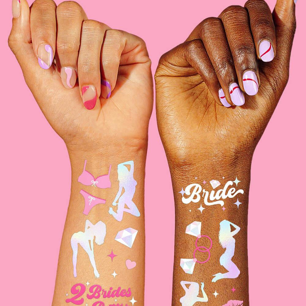 Girls Girls Girls Tats - 60 foil temporary tattoos