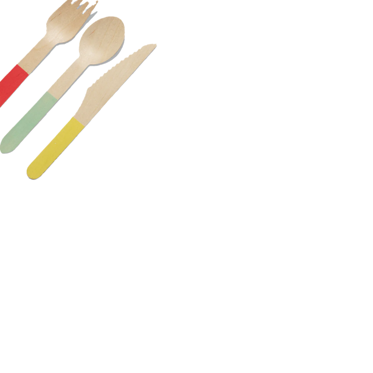 Tricolore Wooden Cutlery Set (30 per pack)