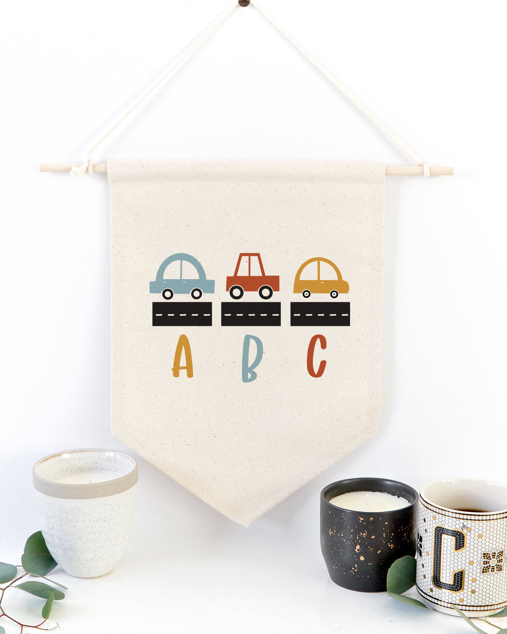 Cars and Alphabet Hanging Wall Banner