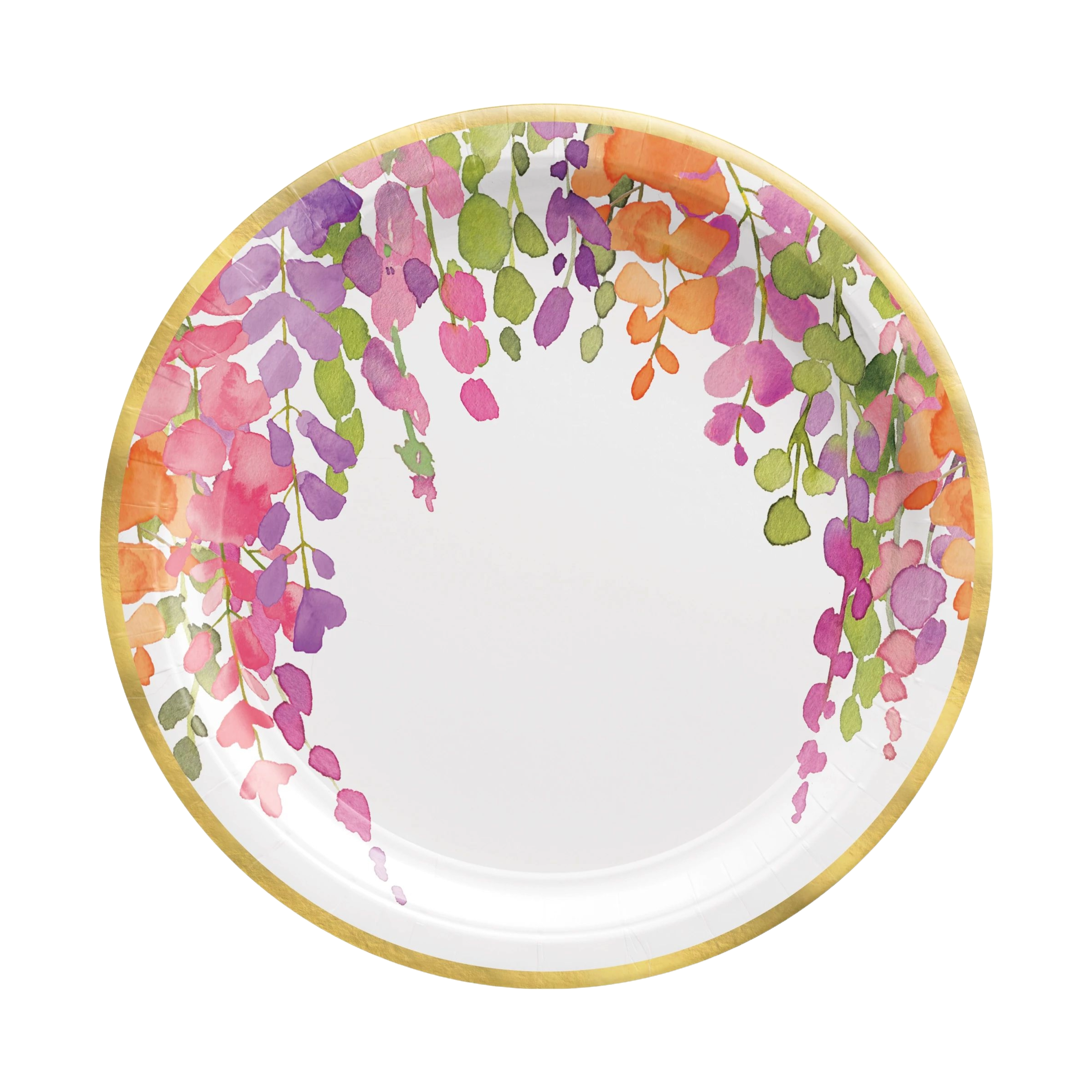 Romantic Floral Party White Dinner Plates, Pack of 8 - Amazing Pinatas 