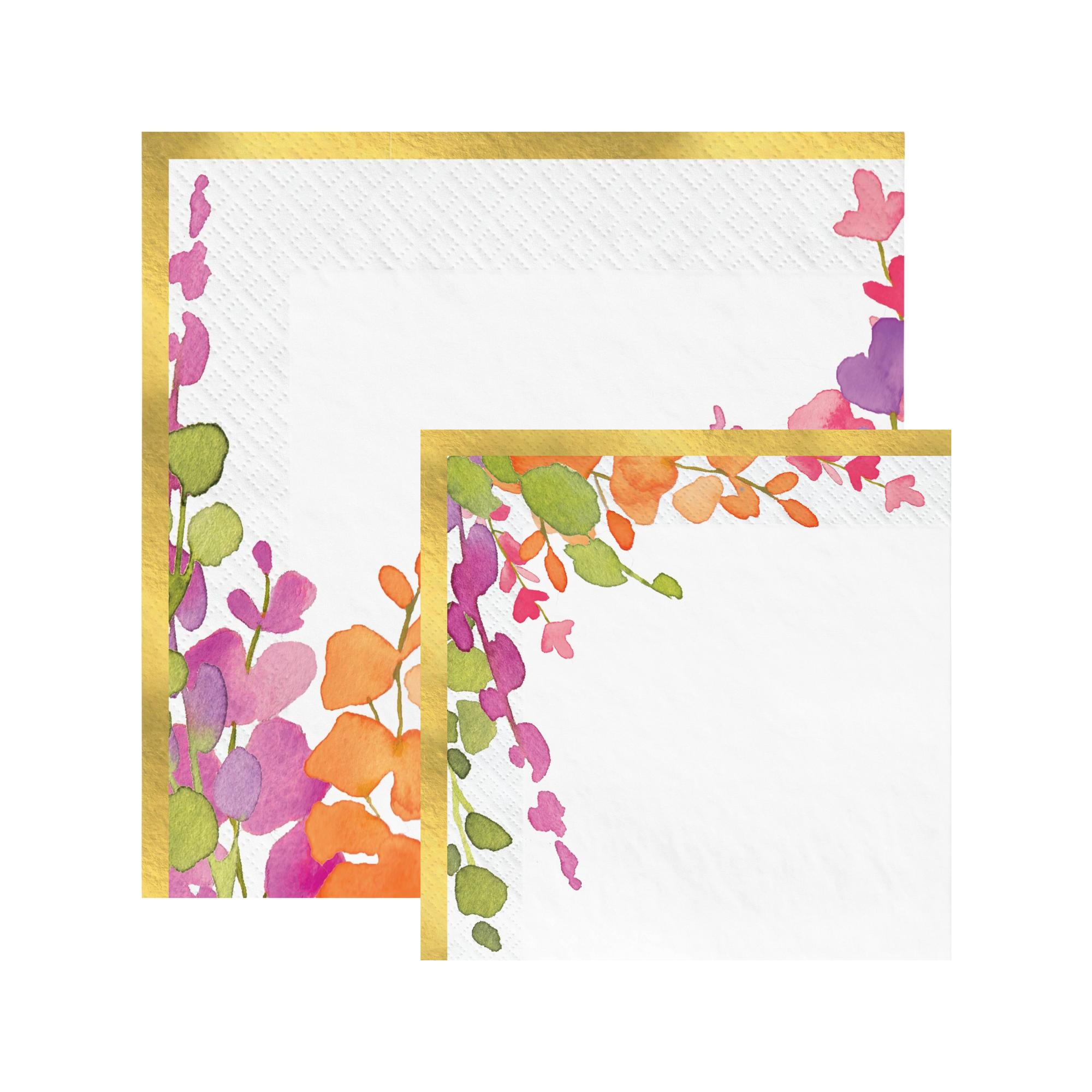 Romantic Floral Party White Paper Luncheon Napkins, Pack of 16 - Amazing Pinatas 