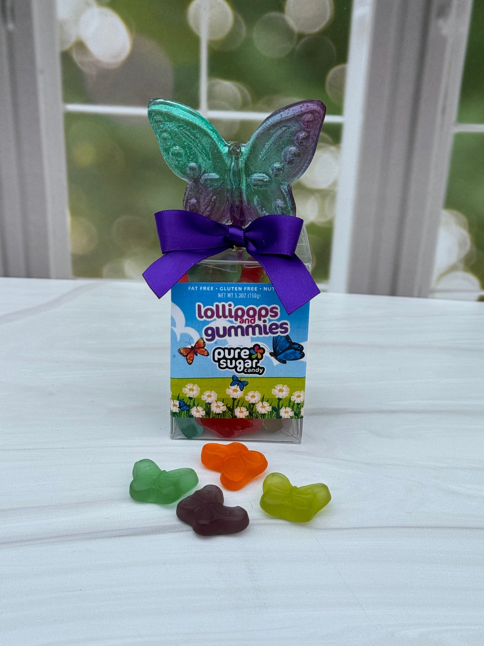 Butterfly Lollipop Candy with Gummies