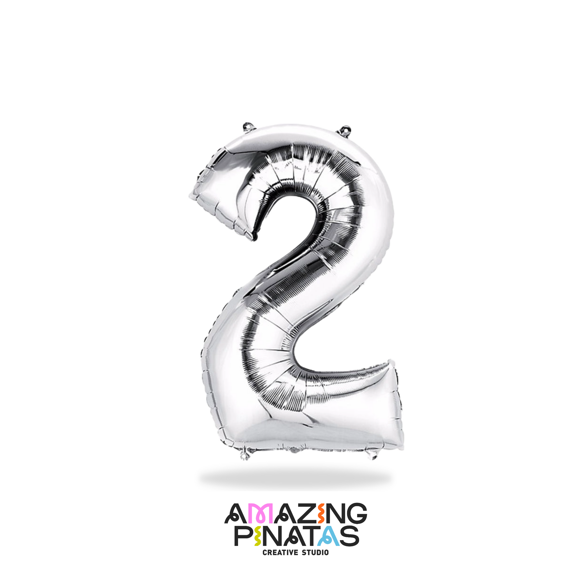 Metallic Silver Number Mylar Foil Balloons 34 Inch | 2 | Amazing Pinatas