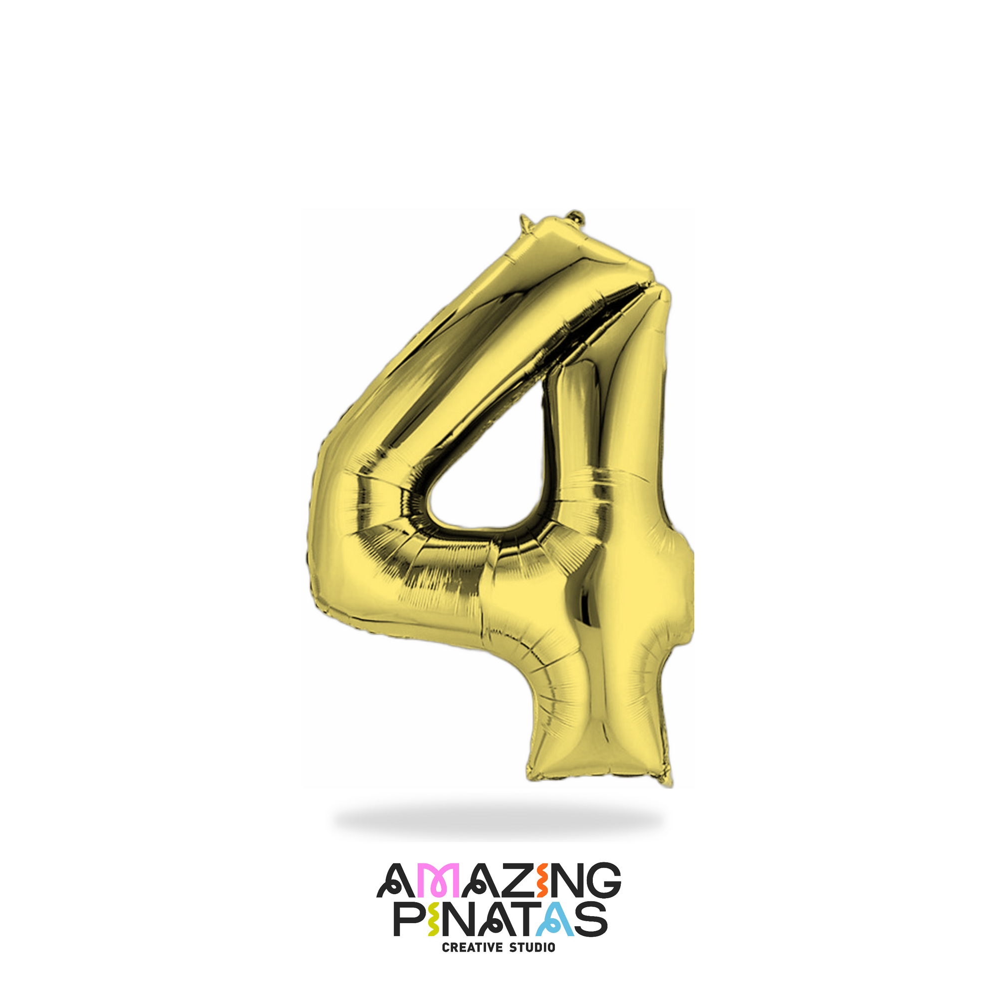 Metallic Gold Number Mylar Foil Balloons 34 Inch | 4 | Amazing Pinatas 