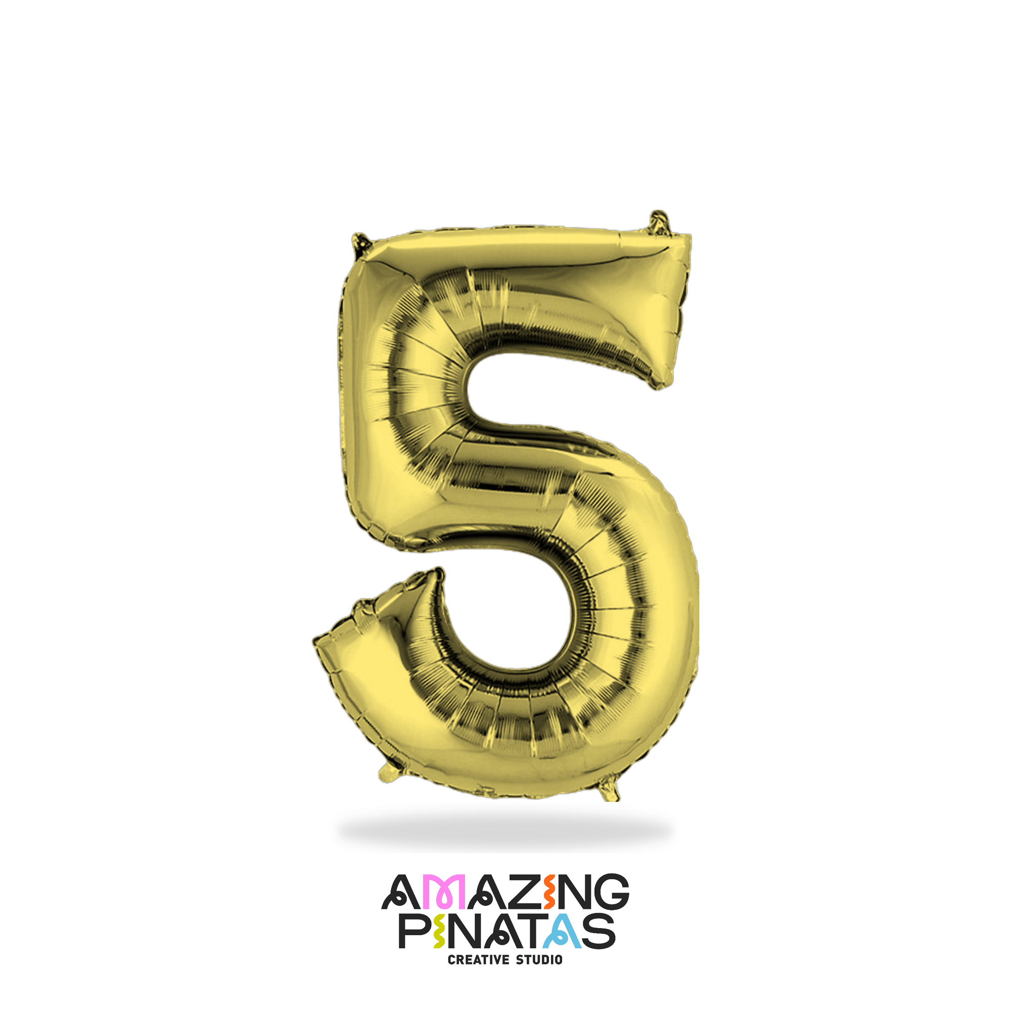 Metallic Gold Number Mylar Foil Balloons 34 Inch | 5 | Amazing Pinatas 