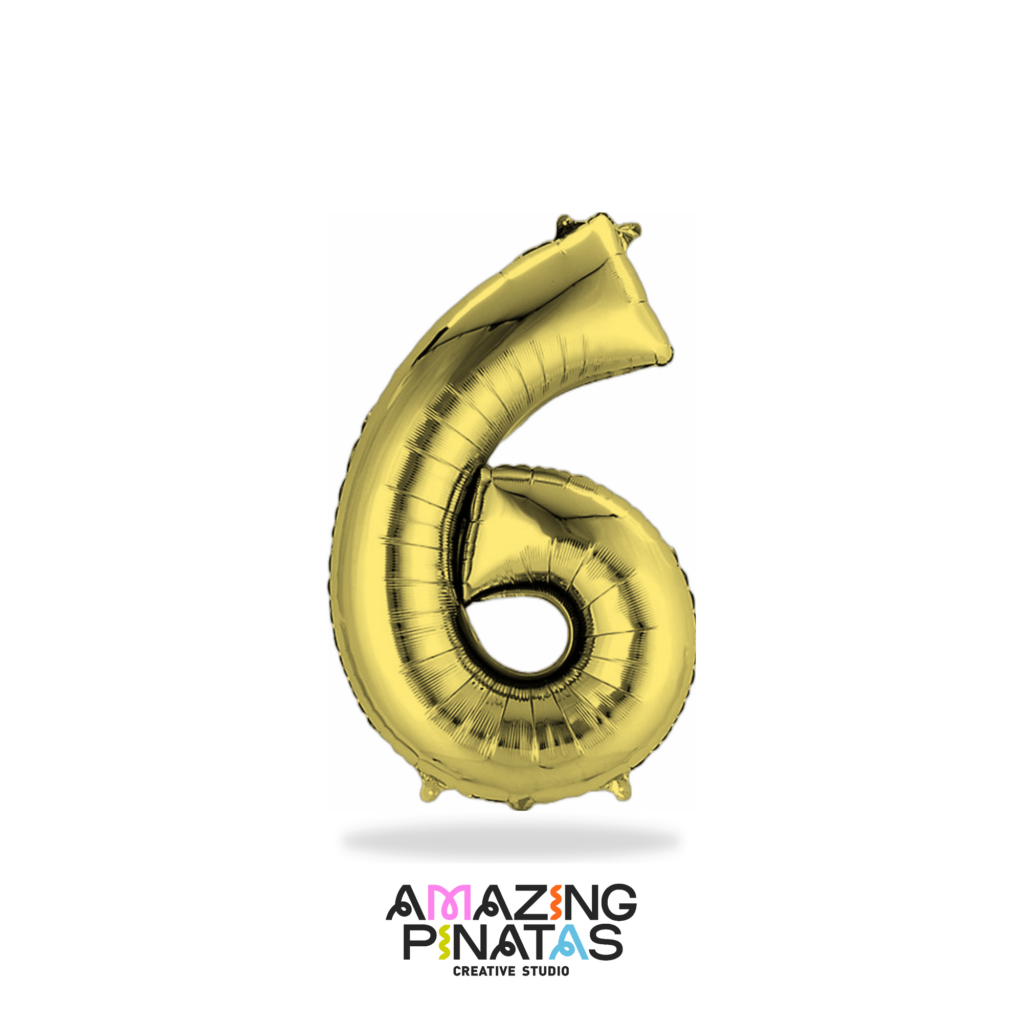 Metallic Gold Number Mylar Foil Balloons 34 Inch | 6 | Amazing Pinatas 