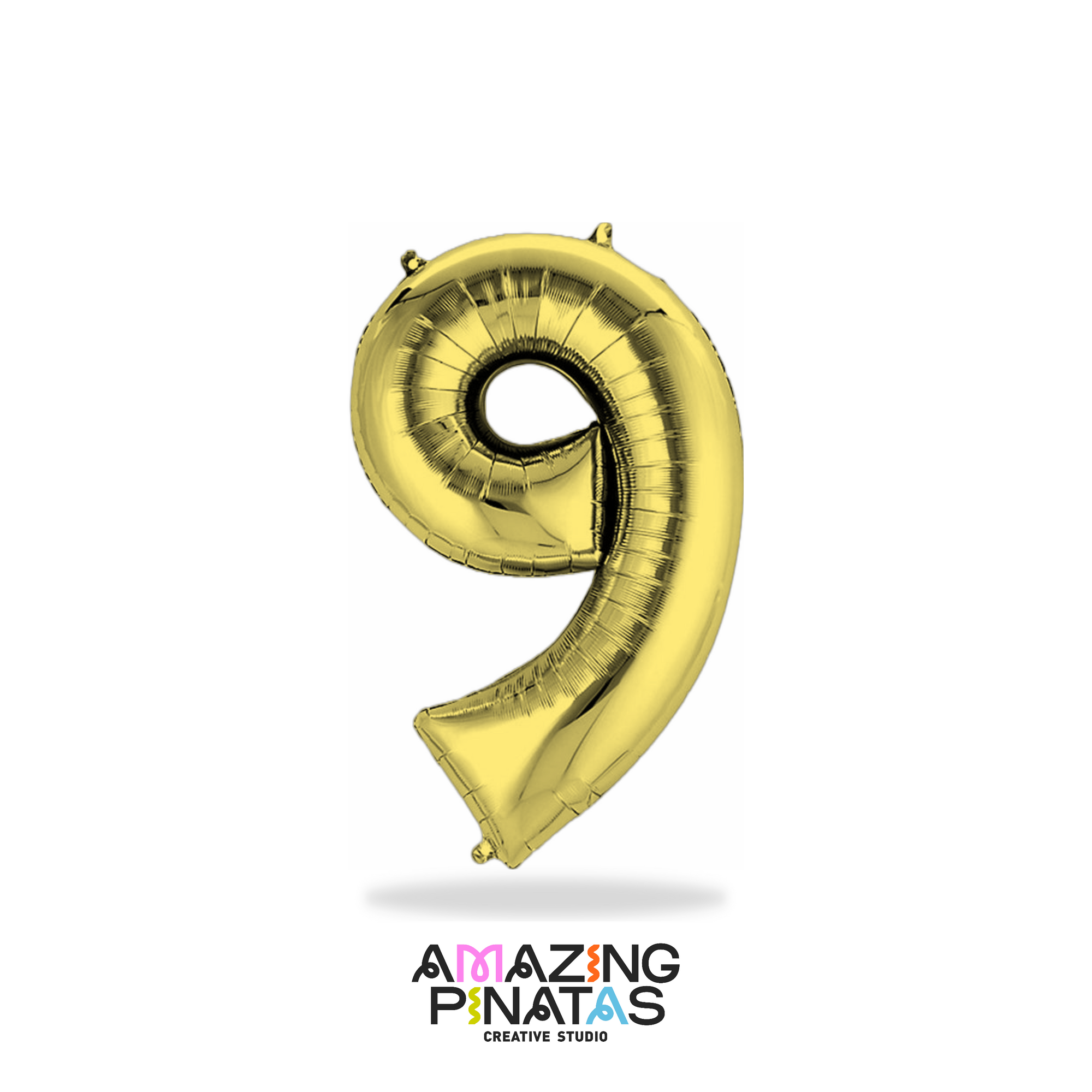 Metallic Gold Number Mylar Foil Balloons 34 Inch | 9 | Amazing Pinatas 