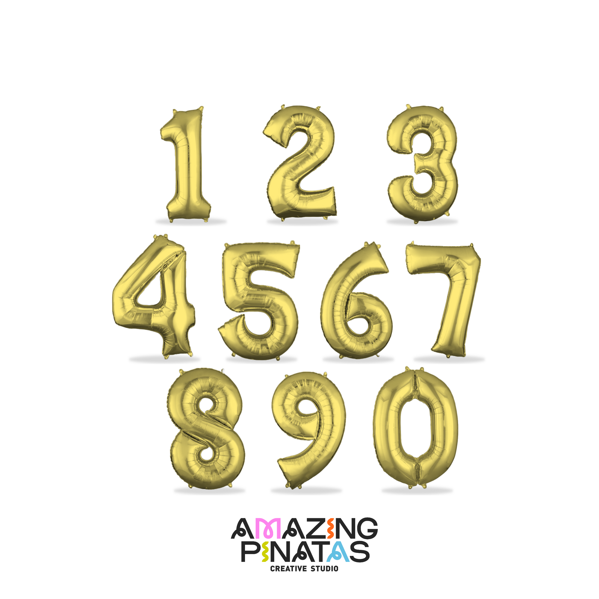 Metallic Gold Number Mylar Foil Balloons 34 Inch | Amazing Pinatas