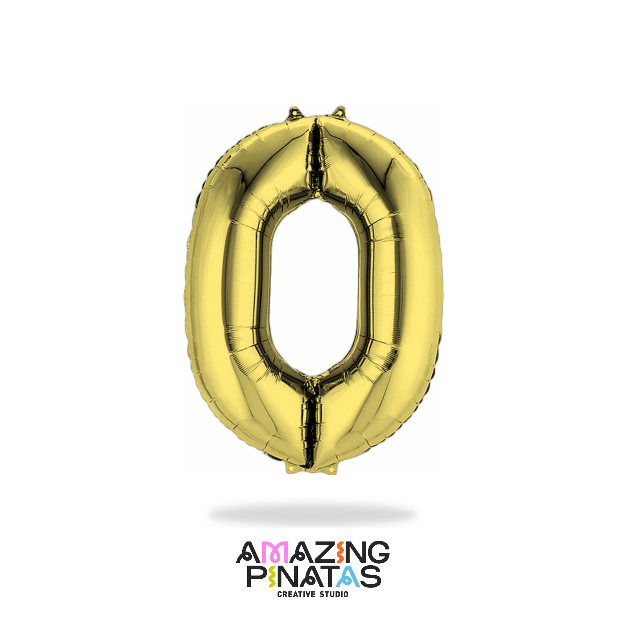 Metallic Gold Number Mylar Foil Balloons 34 Inch | 0 | Amazing Pinatas 
